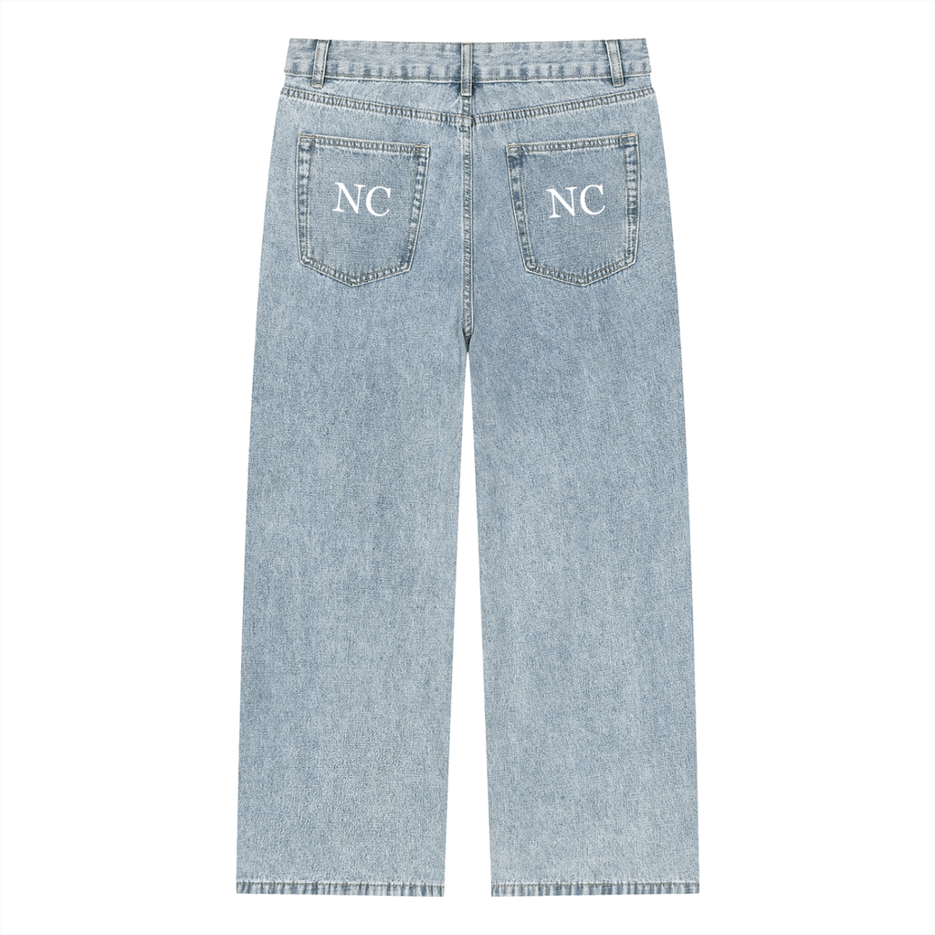 Unisex Vintage Wash Straight Leg Jeans