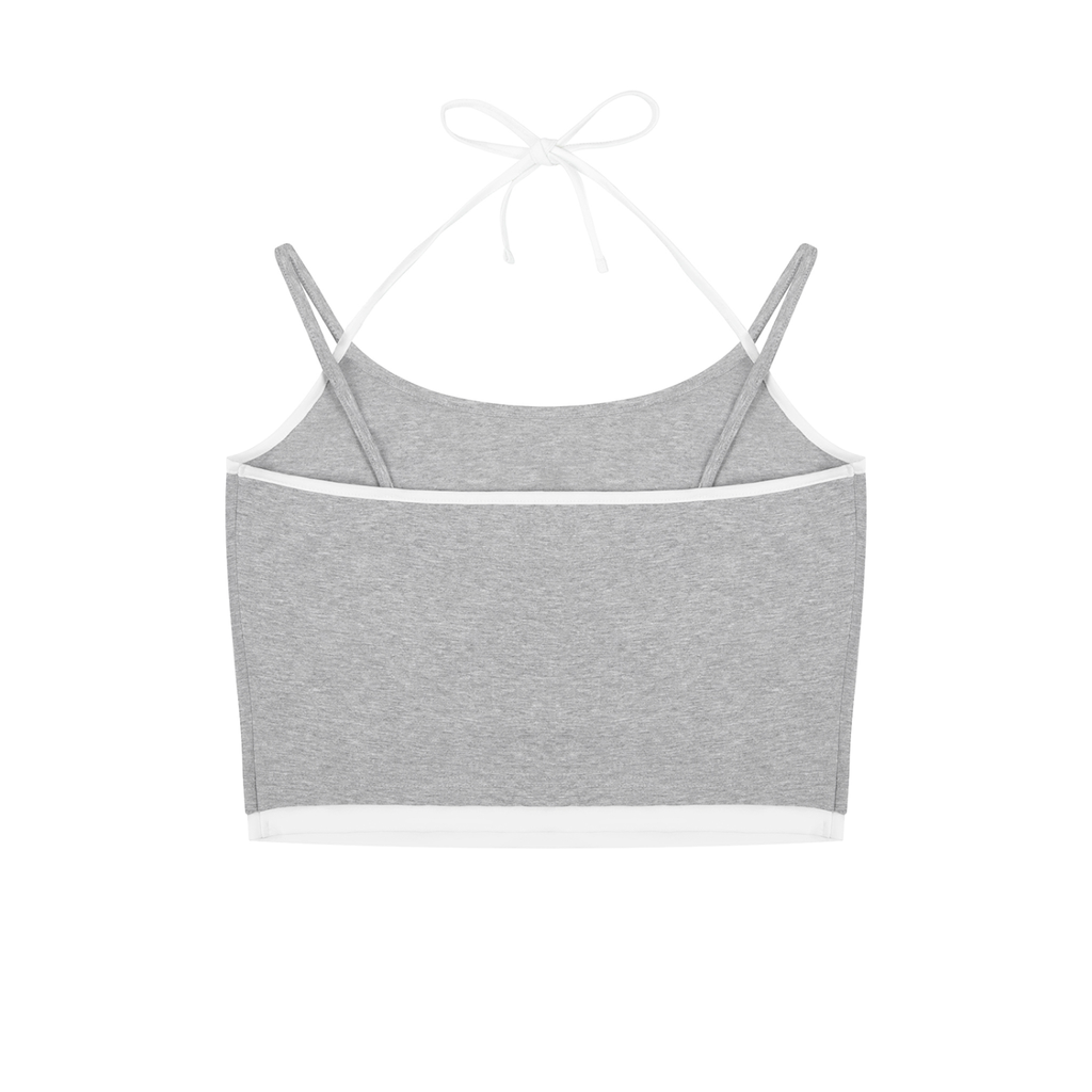 Roll Bison Contrast Binding Halter Tank Top