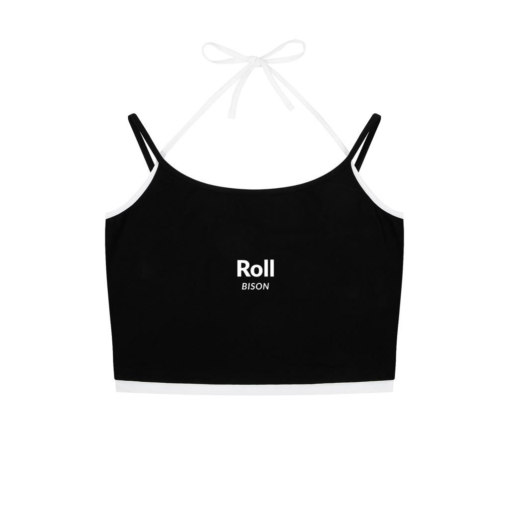 Roll Bison Contrast Binding Halter Tank Top