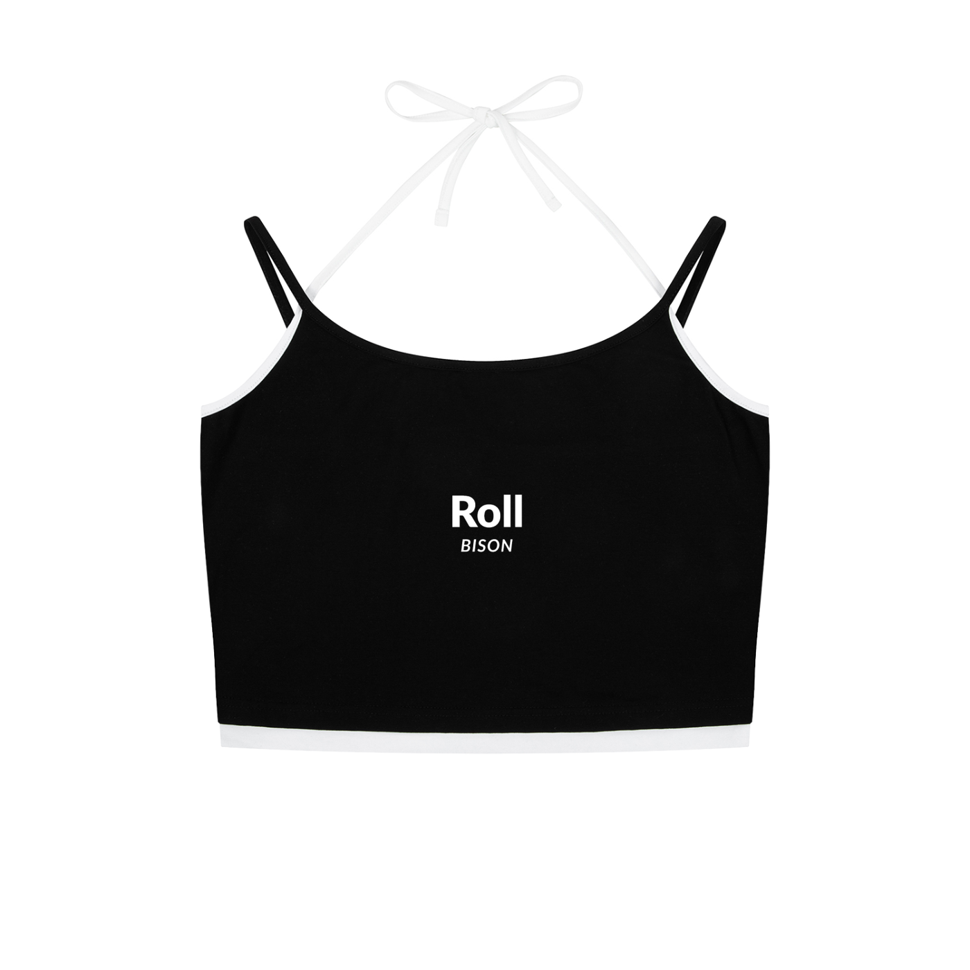 Roll Bison Contrast Binding Halter Tank Top