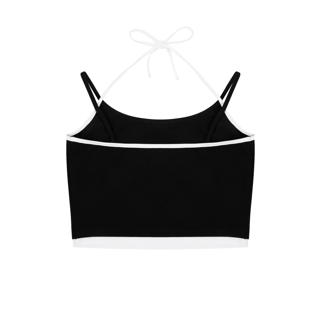 Roll Bison Contrast Binding Halter Tank Top