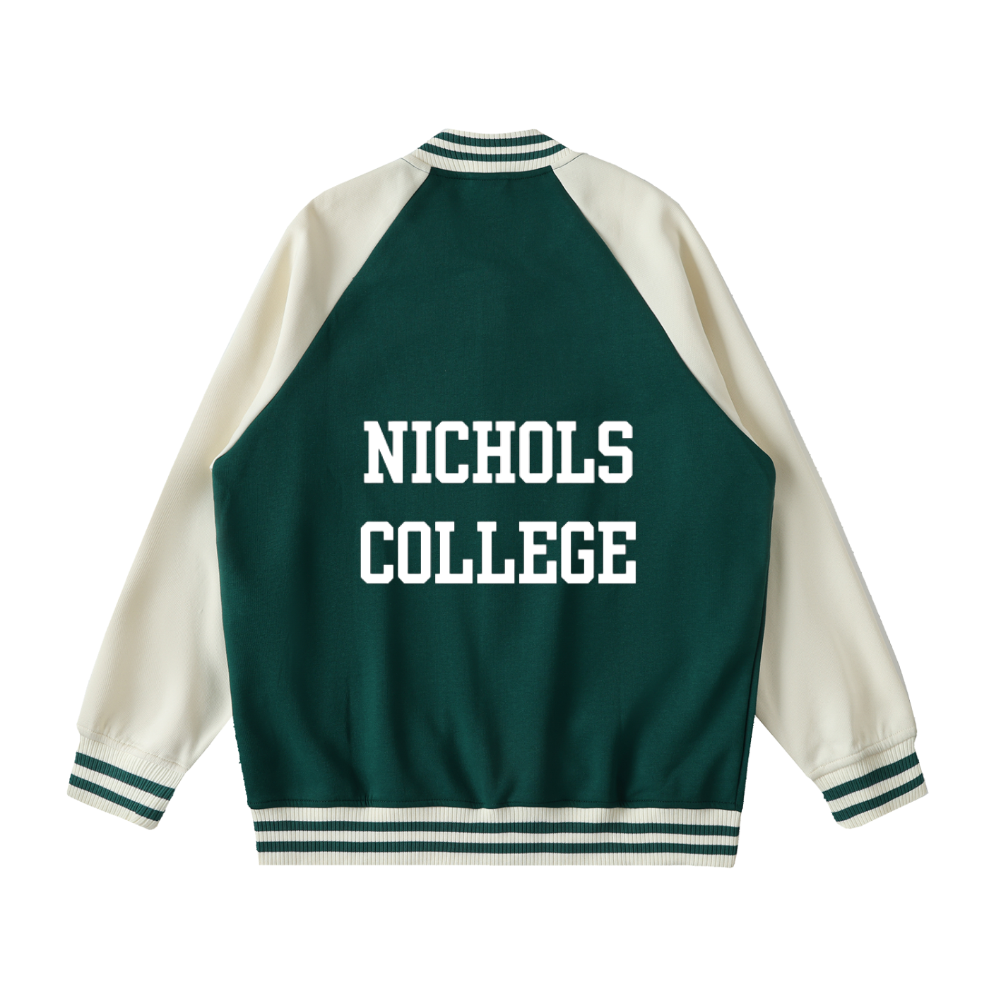 Two Tone Raglan Sleeve Varsity Jacket